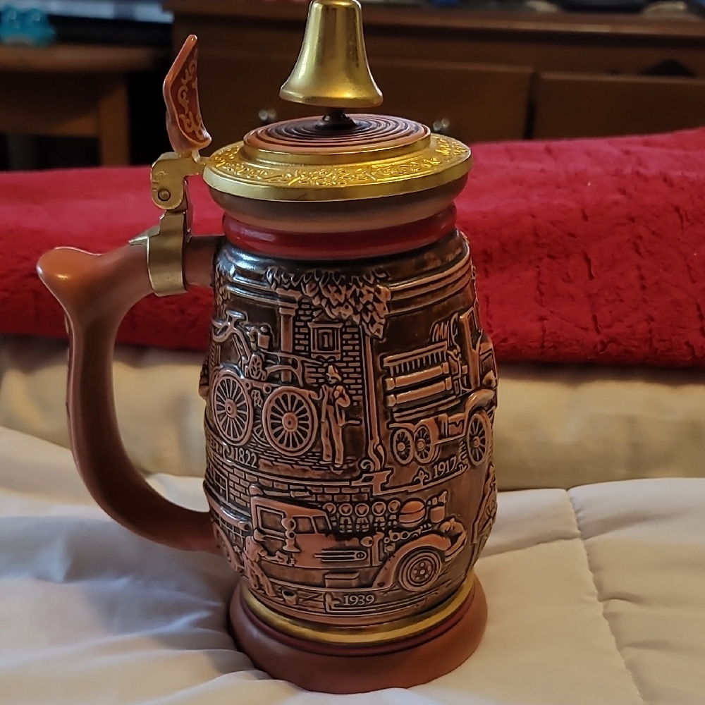 Vtg. 1989 Avon Stein -Tribute To Firefighters w/Original Certificate